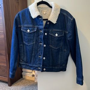 Madewell oversized jean jacket sherpa lined, XS